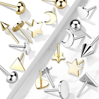 Push-in kop uit 14 karaats goud met verschillende designs