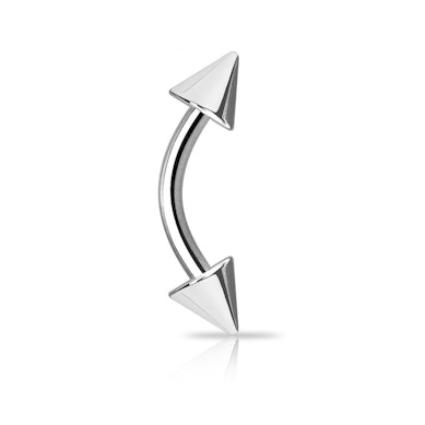 Gebogen piercingstaaf met spikes