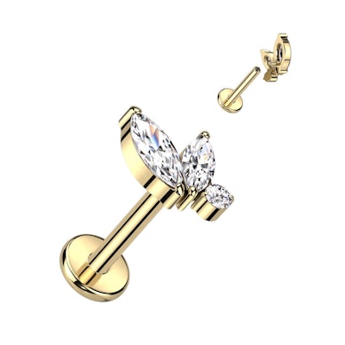 Subtiele labret van titanium met interne schroefdraad