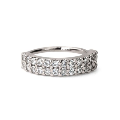 Ring met dubbele rij steentjes