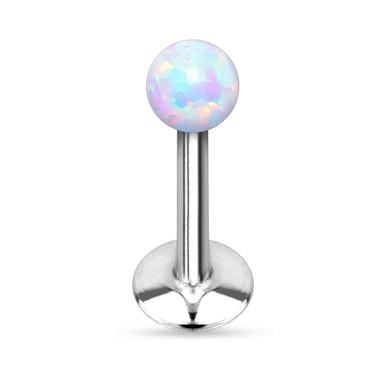 Labret met interne schroefdraad en opaalsteen