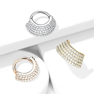 Gesloten ring met gelaagde steentjes