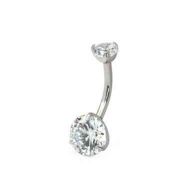 Navelpiercing van titanium met grote steen