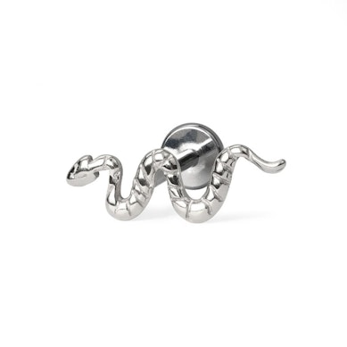 Push-in titanium labret met slang