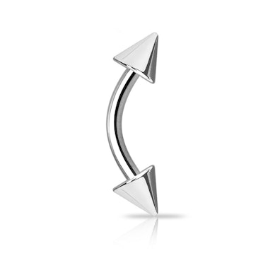 Gebogen staafje met spikes uit titanium