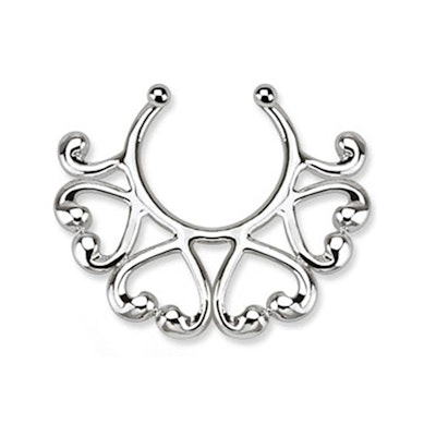 Fake tepelpiercing met hartjes