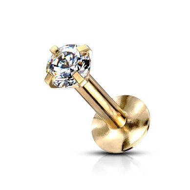 Labret met een microsteen en interne schroefdraad