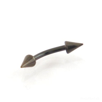 Zwarte gebogen staaf met spikes