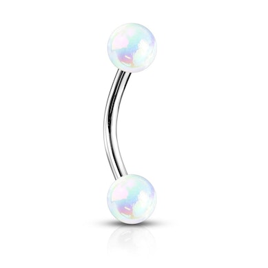 Gebogen staaf met metallic balletjes