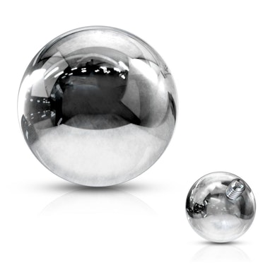 Piercing balletje van titanium voor inwendig schroefdraad