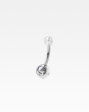 Navelpiercing met acrylballetjes en steentjes