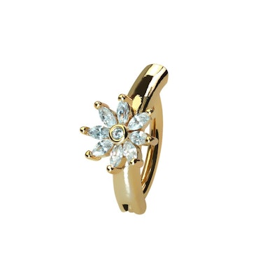 Navel clicker met glitterende bloem