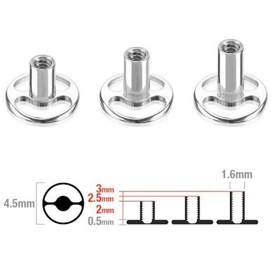 Ronde dermal anchor base van titanium