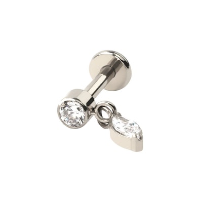 Titanium labret met elegant markies bedeltje