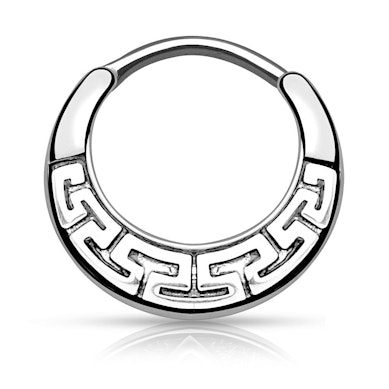 Septumpiercing met meander-design
