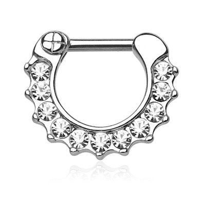 Septumpiercing met steenbezette rand