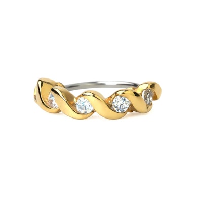 Gedraaide ring met steentjes