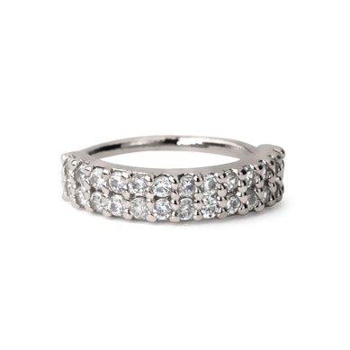 Ring met dubbele rij steentjes