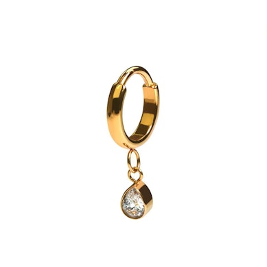 Titanium ring met traanvormige bedel