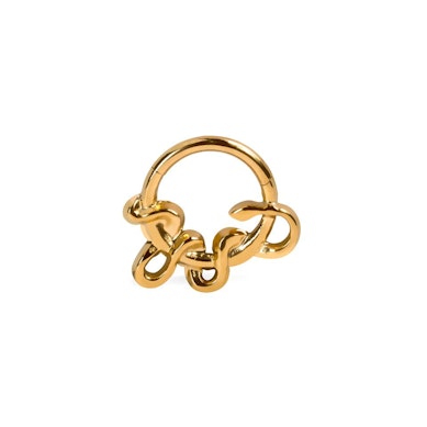 Naar voren gerichte ring met slang