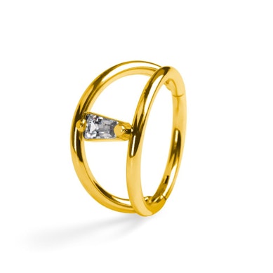  Titanium dubbele ring met verbindende steen