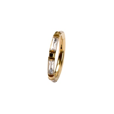 Titanium ring met baguette stenen