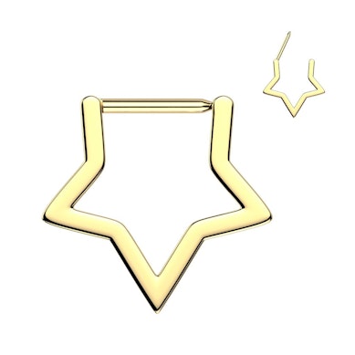 Stervormige titanium clicker ring