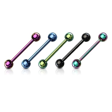 5 titanium gecoate tongpiercings