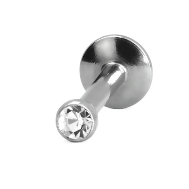 Labret met klein steentje en interne schroefdraad