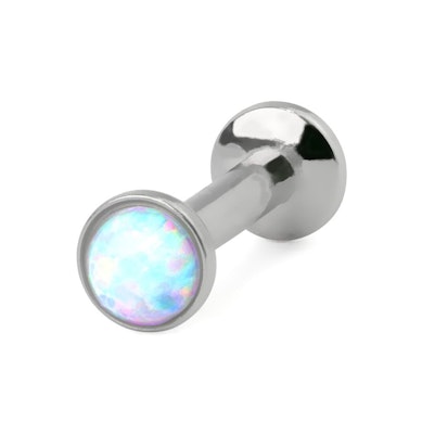 Push-in labret met opaal