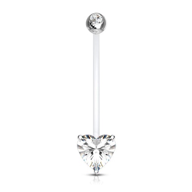 Navelpiercing van PTFE voor zwangere vrouwen met stenen hart