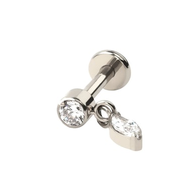 Titanium labret met elegant markies bedeltje