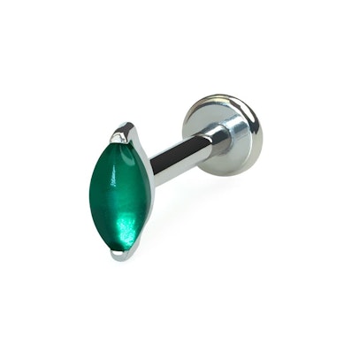 Titanium labret met natuurlijke steen