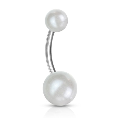 Navelpiercing met parelballetjes