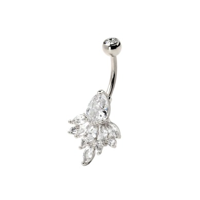 Navelpiercing met ovale steentjes
