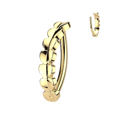 Titanium navel clicker met hartjes