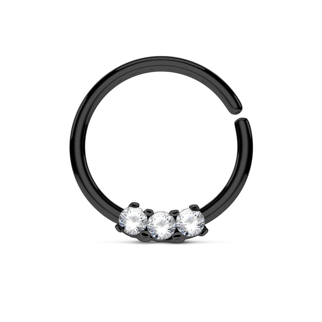 Kleine septumpiercing met kleine steentjes