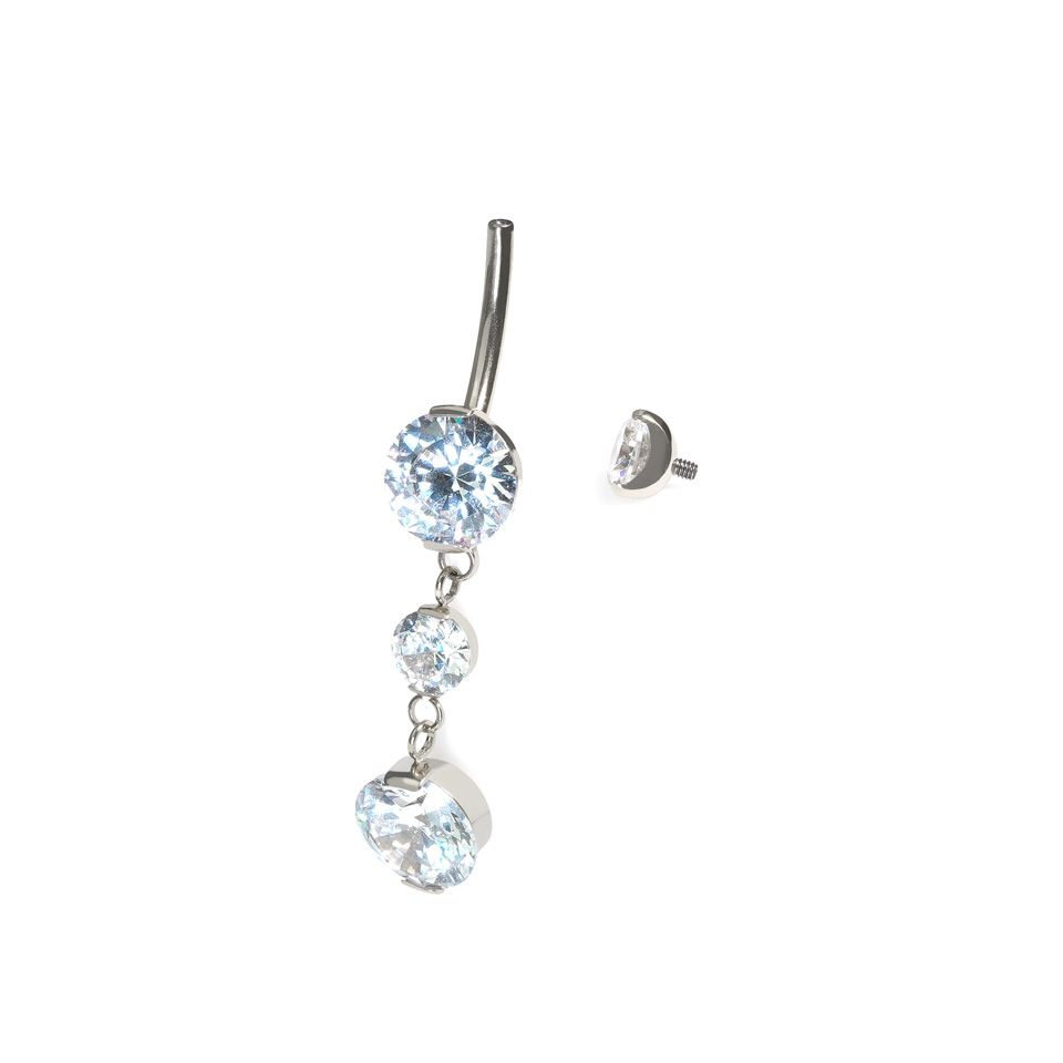 Titanium navelring met bedel