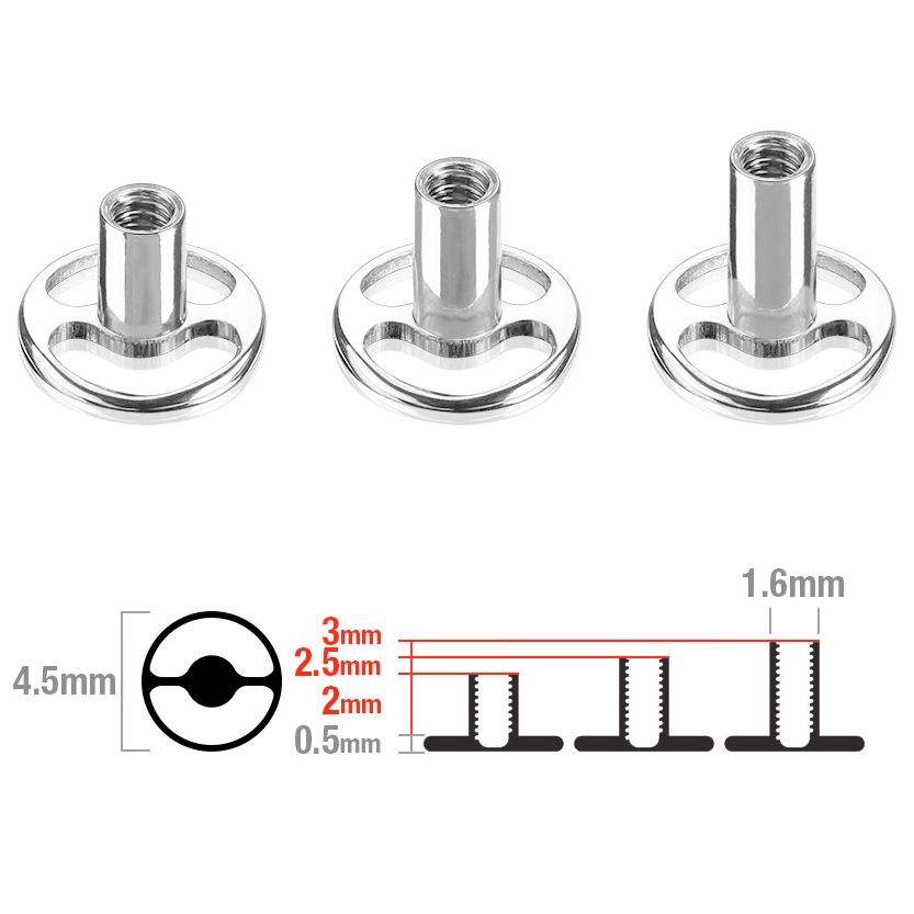 Ronde dermal anchor base van titanium