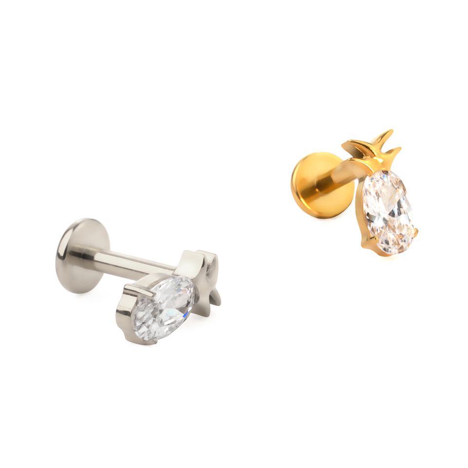 Titanium labret met ananas