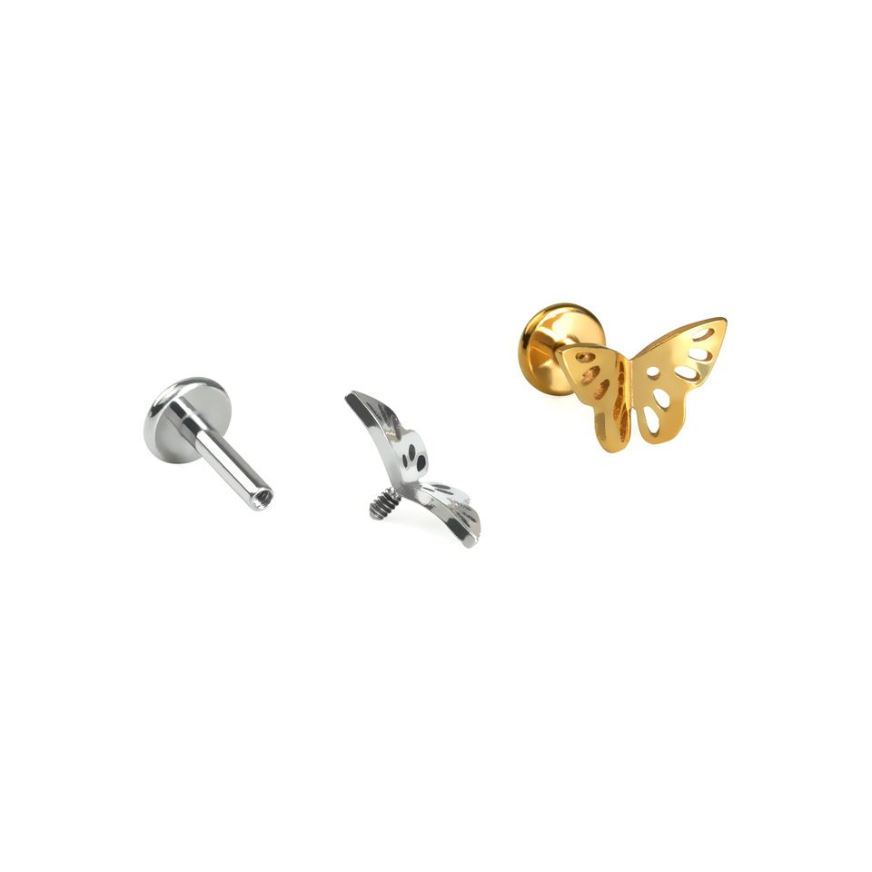 Vlinder labret van titanium
