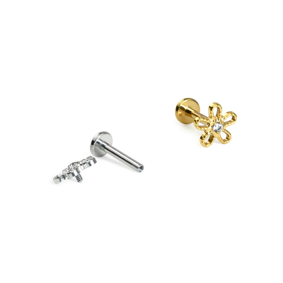 Bloemetjeslabret in titanium