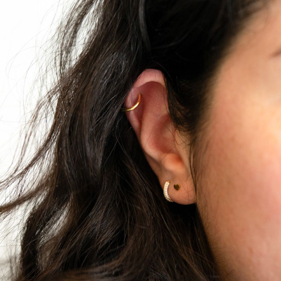 Labret met hartvormig design