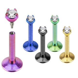 Labret met een microsteen en interne schroefdraad