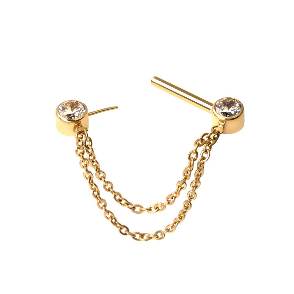 Titanium tepel barbell met kettingen