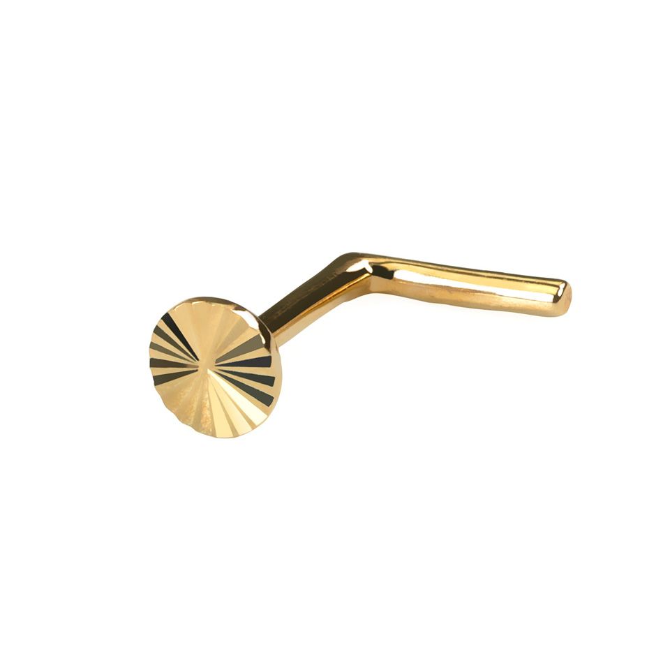 14k gouden neusstud met diamantgeslepen ontwerp