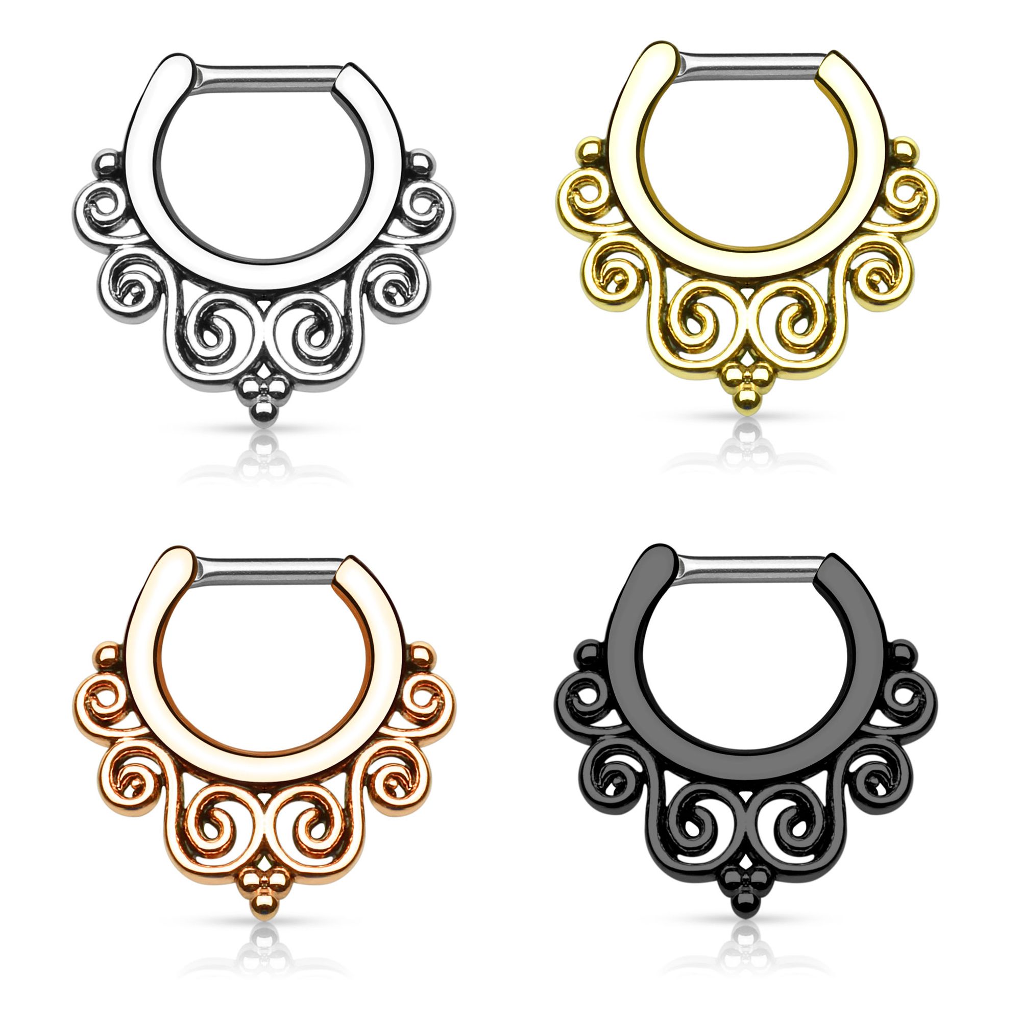 Septumpiercing met gedraaid design