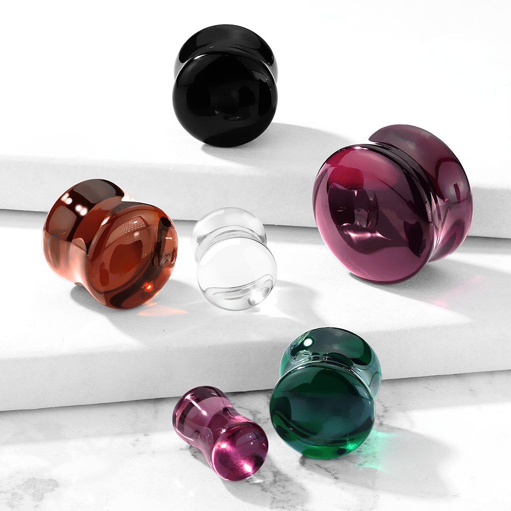 Plug van glas in verschillende kleuren