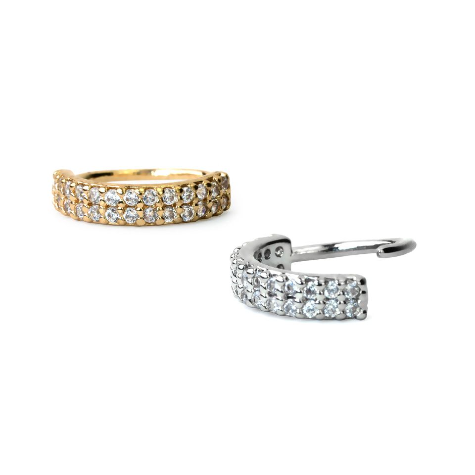 Ring met dubbele rij steentjes
