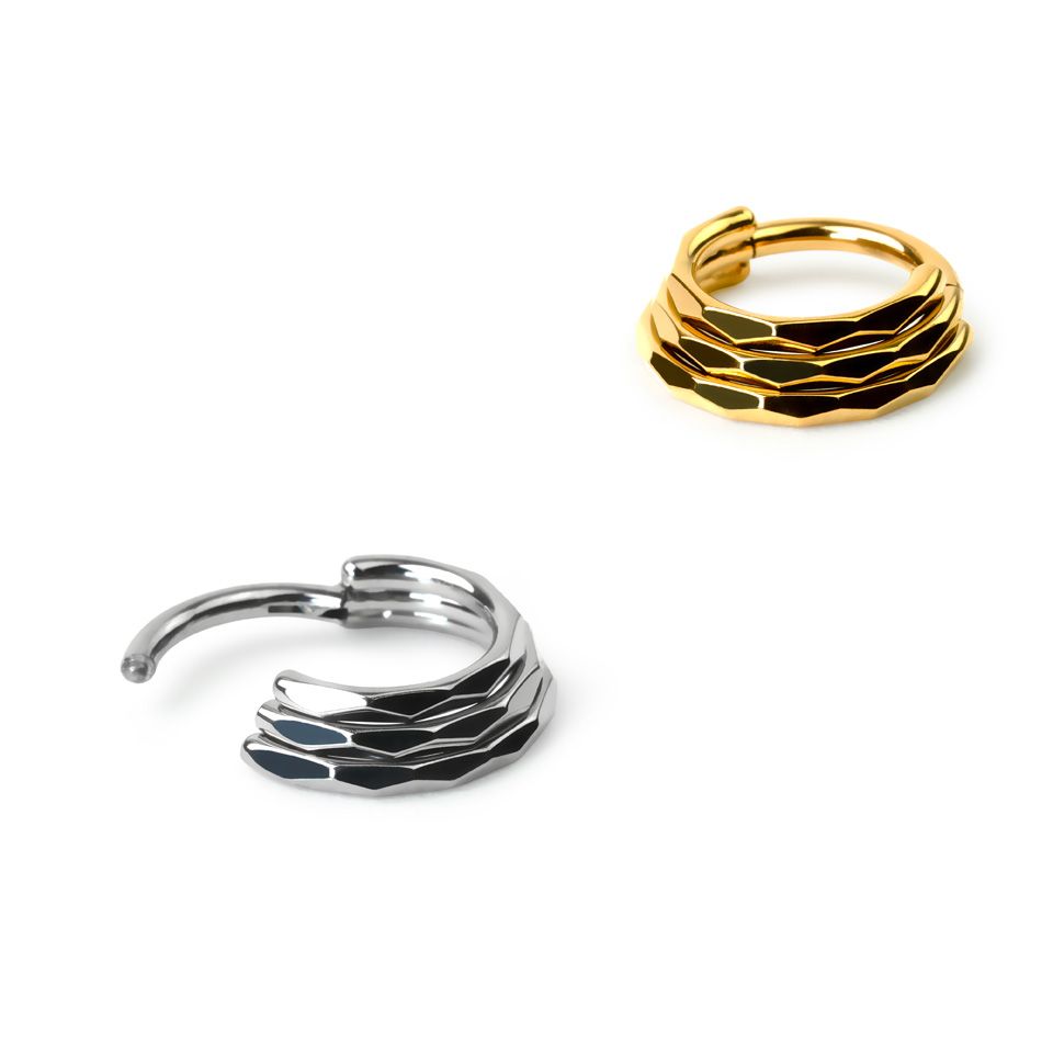 Ring van titanium met drievoudige look